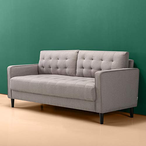 Zinus Benton Sofa - 3-Sitzer Sofa 194x78x86 cm - Mid-Century Design Sofa mit konischen Beinen - Grau von Zinus