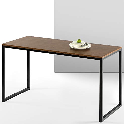 ZINUS Jennifer Tisch, 140 x 61 x 74 cm, moderner Studio-Schreibtisch aus Metall und Holz, Computertisch, Braun und Schwarz von Zinus