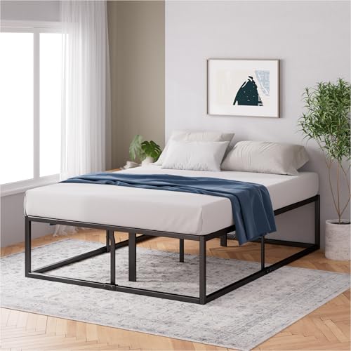 Zinus Joseph Bett 180x200 cm - Höhe 46 cm mit Stauraum unter dem Bett - Metall-Plattformbettrahmen mit Holzlattenrost - Schwarz Zinus Joseph Bett 180x200 cm - Höhe 46 cm mit Stauraum unter dem Bett - Metall-Plattformbettrahmen mit Holzlattenrost - Schwarz von Zinus
