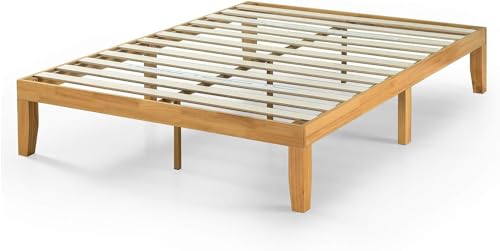 Zinus Moiz Bett 140x200 cm - Höhe 35 cm mit Stauraum unter dem Bett - Holzplattformbettrahmen mit Holzlattenrost - Natural Brown von Zinus