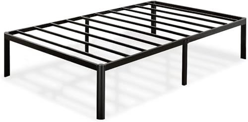 Zinus Van 41 cm Plattformbett aus Metall | Lattenrost aus Stahl | Einfache Montage | Ablagefach unter dem Bett | 80 x 190 cm | Schwarz von Zinus