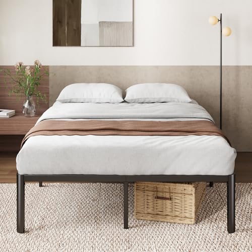 Zinus Van Bed 140x200 cm - Höhe 41 cm mit Stauraum unter dem Bett - Metall-Plattformbettrahmen - Schwarz von Zinus