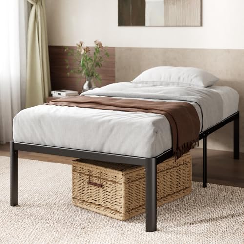 Zinus Van Bed 90x200 cm - Höhe 41 cm mit Stauraum unter dem Bett - Metall-Plattformbettrahmen - Schwarz von Zinus