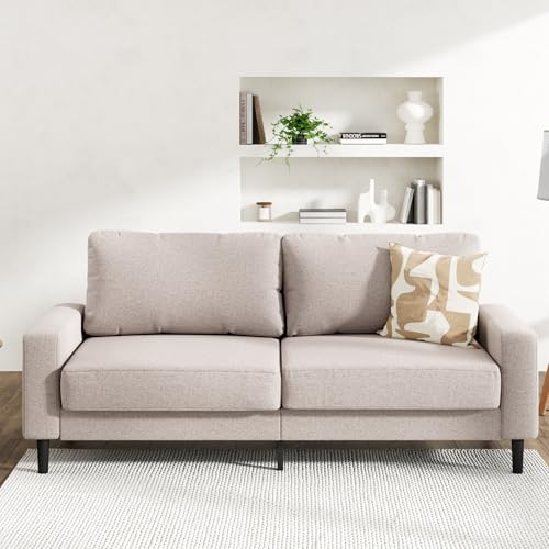 Zinus Colton Sofa Couch – 3-Sitzer Sofa 195 x 88 x 83 cm – Zeitgemäßes Design – Wohnzimmermöbel – Crème von Zinus