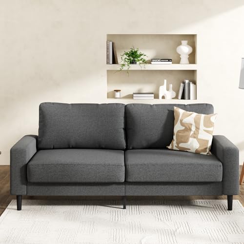 Zinus Colton Sofa Couch – 3-Sitzer Sofa 195 x 88 x 83 cm – Zeitgemäßes Design – Wohnzimmermöbel – Dunkelgrau von Zinus