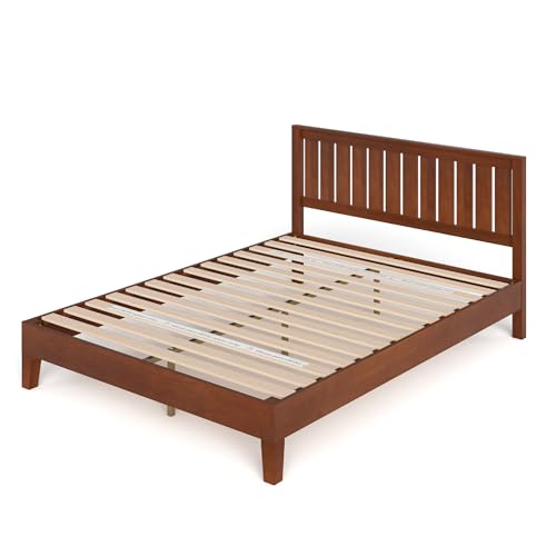Zinus Curtis Essential Upholstered Platform Bed Frame, Holz, braun, 190 x 150 cm von Zinus