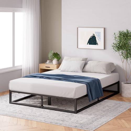 Zinus Joseph Bett 120 x 190 cm – Bettgestell 25 cm hoch mit Stauraum unter dem Bett – Plattformbett aus Metall mit Halterung aus Stahl – Schwarz von Zinus