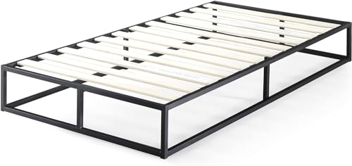 Zinus Modernes Studio-Plattform-Struktur für niedrige Betten, Stahl Holz, Schwarz, 80x190cm von Zinus