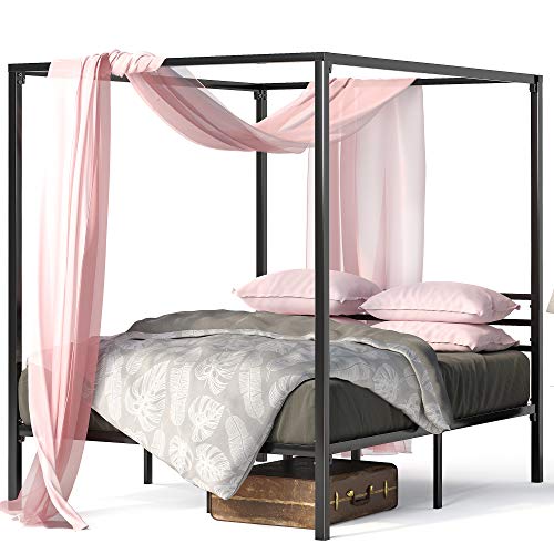 Zinus Patricia Bett 140x200 cm - Höhe 36 cm mit Stauraum unter dem Bett - Metall-Himmelbettgestell mit Stahl-Lattenrost - Schwarz Zinus Patricia Bett 140x200 cm - Höhe 36 cm mit Stauraum unter dem Bett - Metall-Himmelbettgestell mit Stahl-Lattenrost - Schwarz von Zinus