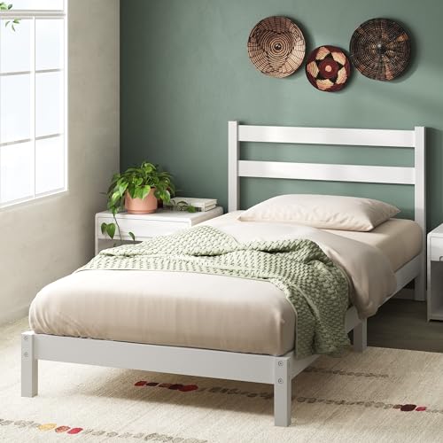 Zinus Robin Bett 80x190 cm - Bettrahmen 20 cm hoch - Plattformbettgestell aus nachhaltigem Bambus mit Kopfteil - Weiß Zinus Robin Bett 80x190 cm - Bettrahmen 20 cm hoch - Plattformbettgestell aus nachhaltigem Bambus mit Kopfteil - Weiß von Zinus