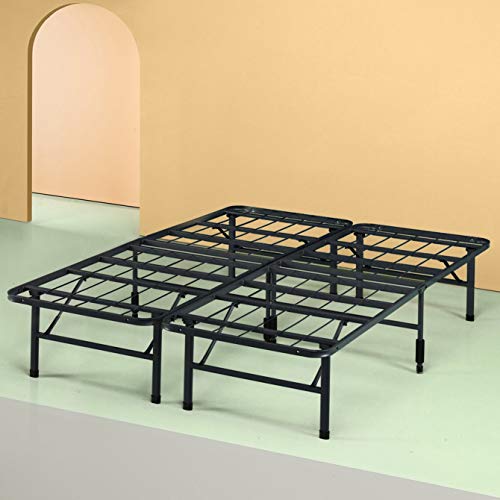 Zinus SmartBase Bett 160 x 190 cm – Bettgestell Höhe 35 cm mit Stauraum unter dem Bett – Plattformbett aus Metall – Schwarz von Zinus