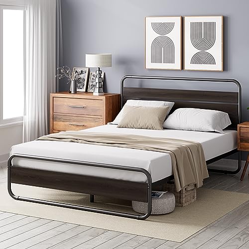 Zinus Soren Bett 100 x 200 cm - 31 cm Höhe - Einzelbett - Bettrahmen aus Metall mit Kopf-und Fußteil - Schwarz von Zinus