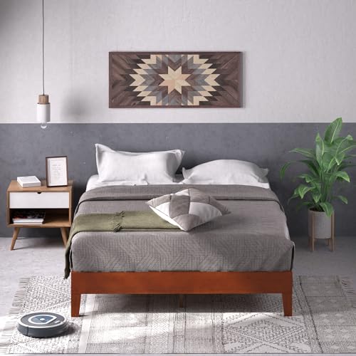 Zinus Wen Bett 100x200 cm - Höhe 30 cm - Deluxe Holz Plattform Bettrahmen mit Holzlattenrost - Braun von Zinus