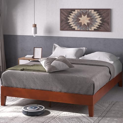 Zinus WENEN Bett 140 x 190 cm - 30 cm hoch - Doppelbett - Deluxe-Holzplattform-Bettrahmen - Braun von Zinus