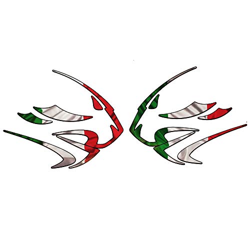 Aprilia Löwen Köpfe italienische Flagge Design Grafik Aufkleber x 2 groß von ZionDesigns