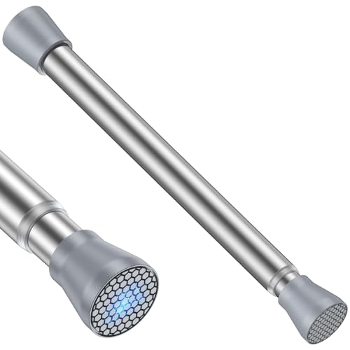 Zipglo 1 Stück Kleiner Gardinenstange ohne Bohren 41-67cm Teleskopstange Vorhangstange Duschvorhangstange Spannstange Verstellbare für Bücherregal Diy Projekte, Küche, Schrank Silber von ZipGlo