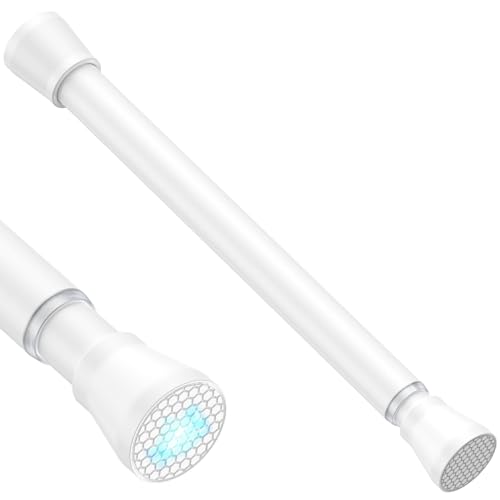 Zipglo 1 Stück Kleiner Gardinenstange ohne Bohren 41-67cm Teleskopstange Vorhangstange Duschvorhangstange Spannstange Verstellbare für Bücherregal Diy Projekte, Küche, Schrank Weiß von ZipGlo