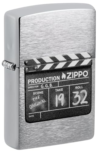 Zippo Sturmfeuerzeug - Production Clapboard, Brushed Chrome, Color Image - Nachfüllbar - Wiederverwendbar - Windfestes Design - Geschenkbox - Made in USA von Zippo