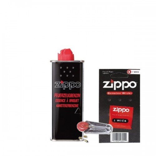 ORIGINAL ZIPPO ZUBEHÖR 3 x ZIPPO BENZIN a 125ml + 1 Docht + 6 Feuersteine + Watte und Filz von Zippo