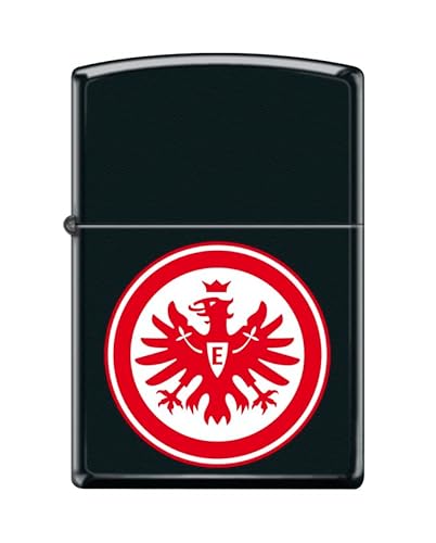 Original Zippo Feuerzeug Eintracht Frankfurt schwarz matt NEU Logo rot - Sturmfeuerzeug Lighter SGE Fan von Zippo