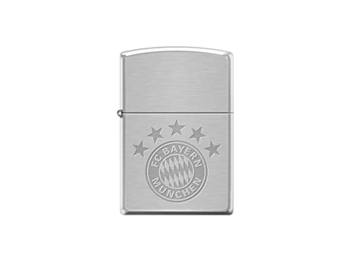 Original Zippo Feuerzeug FC Bayern München Chrom Geb. NEU 5 Stern - Sturmfeuerzeug Lighter FCB Fan von Zippo