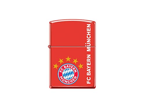 Original Zippo Feuerzeug FC Bayern München rot matt Druck NEU 5 Stern - Sturmfeuerzeug Lighter FCB Fan von Zippo