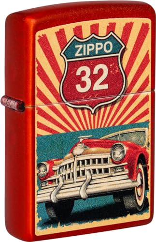 Original Zippo Feuerzeug - Garage Zippo 32 Edition in Metallic Rot mit Aufdruck von Zippo