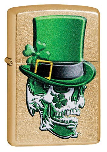ZIPPO – Irish Skull Design - Gold Dust – Sturmfeuerzeug, nachfüllbar, in hochwertiger Geschenkbox ZIPPO – Irish Skull Design - Gold Dust – Sturmfeuerzeug, nachfüllbar, in hochwertiger Geschenkbox von Zippo