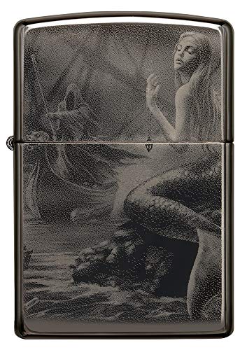 ZIPPO – Sturmfeuerzeug, Anne Stokes ©2021 Collection Mermaid and Reaper, 360° Photo Image, Black Ice, nachfüllbar, in hochwertiger Geschenkbox von Zippo