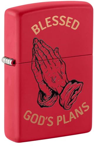 ZIPPO – Blessed Design – Red Matte Color Image Laser Engrave– Sturmfeuerzeug, nachfüllbar, in hochwertiger Geschenkbox ZIPPO – Blessed Design – Red Matte Color Image Laser Engrave– Sturmfeuerzeug, nachfüllbar, in hochwertiger Geschenkbox von Zippo