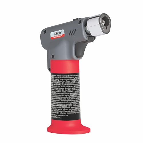 Zippo - Butane Torch - Küchenbrenner, Flambierbrenner, Gasbrenner, Variable, gelbe oder Blaue Flamme, Butan nachfüllbar, Indoor- und Outdoorgeeignet, 40558, Rot, 13,2cm x 10,6cm x 4,3cm von Zippo
