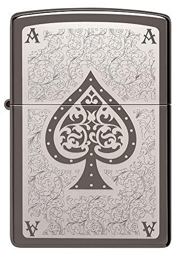 Zippo –– Filigranes Ass – Black Ice – Laser Rotary – Sturmfeuerzeug, nachfüllbar, in hochwertiger Geschenkbox, Einheitsgröße, 221-095134 von Zippo