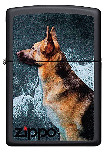 Zippo German Shepard, Color Image -Black Matte Sturmfeuerzeug, nachfüllbar, in hochwertiger Geschenkbox 218-085662 Einheitsgröße von Zippo