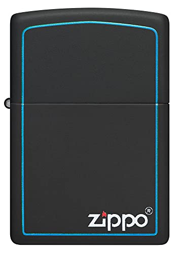 ZIPPO –– Klassisches Zippo Motiv in Schwarz und Blau – Black Matte – Color Image – Sturmfeuerzeug, nachfüllbar, in hochwertiger Geschenkbox von Zippo