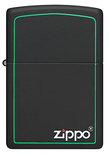 ZIPPO –– Klassisches Zippo Motiv in Schwarz und Grün – Black Matte – Color Image – Sturmfeuerzeug, nachfüllbar, in hochwertiger Geschenkbox von Zippo