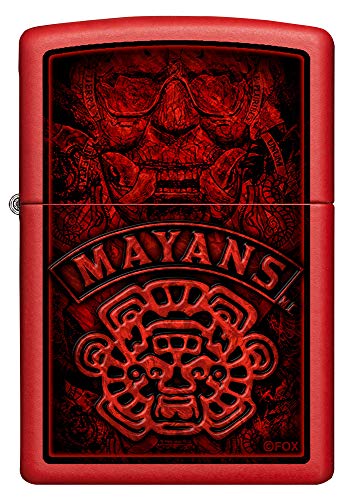 ZIPPO – Sturmfeuerzeug, MAYANS ™©M.C., Color Image, Red Matte, nachfüllbar, in hochwertiger Geschenkbox von Zippo