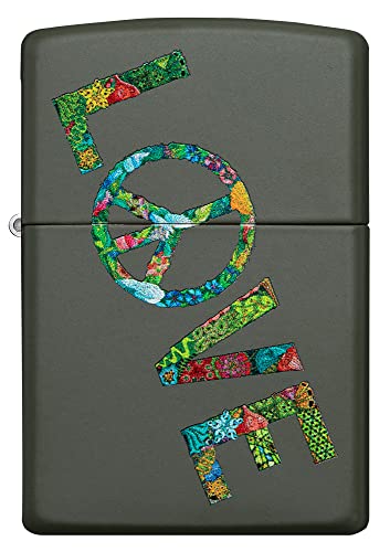 Zippo Sturmfeuerzeug - Love Peace Nature - Green Matte Finish mit Color Image - Nachfüllbar - Wiederverwendbar - Windfestes Design - Geschenkbox - Made in USA Zippo Sturmfeuerzeug - Love Peace Nature - Green Matte Finish mit Color Image - Nachfüllbar - Wiederverwendbar - Windfestes Design - Geschenkbox - Made in USA von Zippo