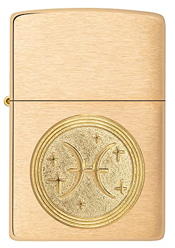 ZIPPO – Pisces Emblem – Brass Brushed – Sturmfeuerzeug, befüllbar, in hochwertiger Geschenkbox von Zippo