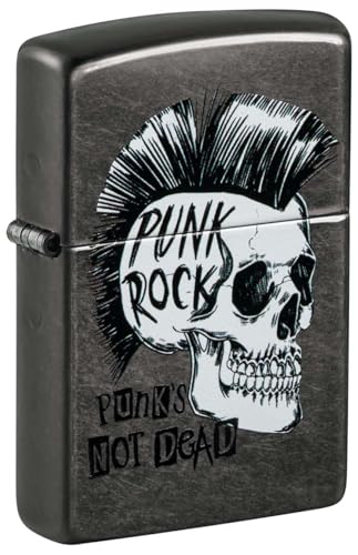 ZIPPO Punk Rock Skull Gray Dusk Color 60006559 Punks not Dead Original Feuerzeug von Zippo