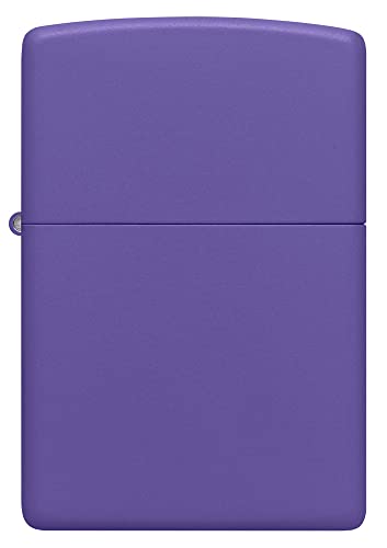 ZIPPO - Purple Matte - nachfüllbares Sturmfeuerzeug in hochwertiger Geschenkbox (lila, Flammenmotiv graviert) von Zippo