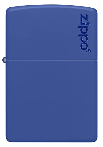 ZIPPO - Royal Blue Matte mit Logo - nachfüllbares Sturmfeuerzeug in hochwertiger Geschenkbox (blau, Flammenmotiv graviert) von Zippo