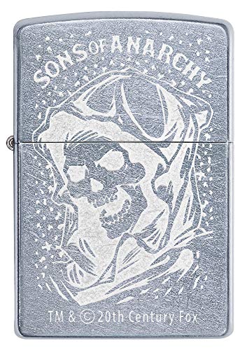 ZIPPO – Sturmfeuerzeug, Sons of Anarchy Skull, Lustre, Street Chrome, nachfüllbar, in hochwertiger Geschenkbox von Zippo