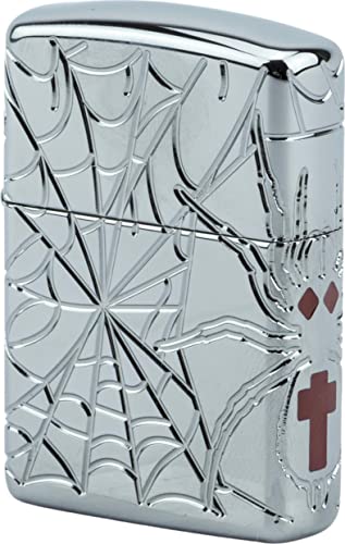 ZIPPO Spider Deep Carved Armor Case Chrom Ha limitiert auf 1.000 Stück, 8seitig tiefengraviert mit seitlichem Epoxy-Inlay, in Sonderverpackung von Zippo