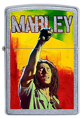 ZIPPO – Sturmfeuerzeug, Bob Marley™ © Fist in the Air, Color Image, Street Chrome, nachfüllbar, in hochwertiger Geschenkbox von Zippo