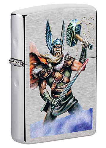 ZIPPO – Sturmfeuerzeug, Thor, Color Image, Chrome Brushed, nachfüllbar, in hochwertiger Geschenkbox von Zippo