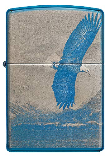 ZIPPO – Sturmfeuerzeug, Flying Eagle, 360° Photo Image, High Polish Blue, nachfüllbar, in hochwertiger Geschenkbox von Zippo