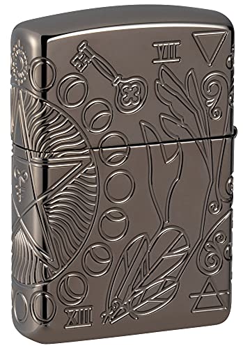 Zippo - Wiccan Design, Multi Cut - Armor High Polish Black - Sturmfeuerzeug, nachfüllbar, in hochwertiger Geschenkbox, 60005936, Einheitsgröße von Zippo