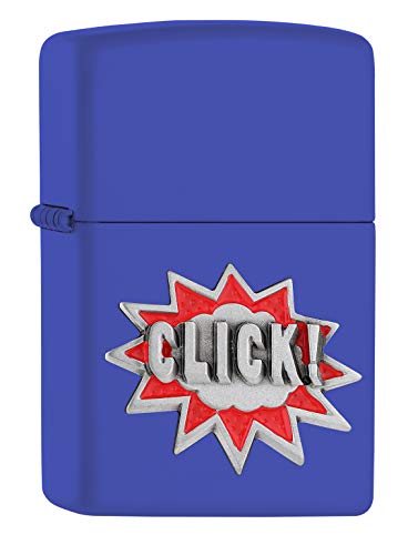 ZIPPO – Sturmfeuerzeug, Click, Emblem Attached, Royal Blue Matte, nachfüllbar, in hochwertiger Geschenkbox von Zippo