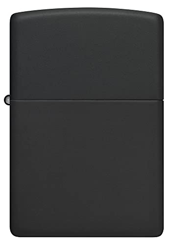 ZIPPO - Black Matte - nachfüllbares Sturmfeuerzeug in hochwertiger Geschenkbox (schwarz, Flammenmotiv graviert) von Zippo