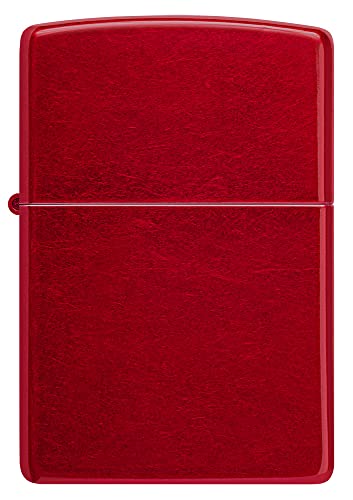 ZIPPO - Candy Apple Red - nachfüllbares Sturmfeuerzeug in hochwertiger Geschenkbox (rot, Flammenmotiv graviert) von Zippo
